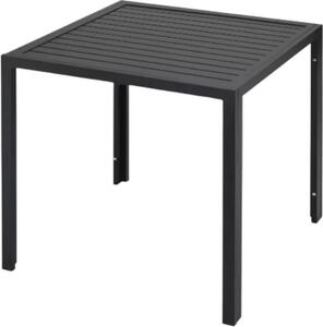 Stó ogrodowy Fioren - Stó ogrodowy - Stó do jadalni na zewntrz - Stó tarasowy odporny na warunki atmosferyczne - Prostoktny stó aluminiowy - 75 × 75 × 73 cm - Do ogrodu i ogrodu - Czarny