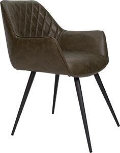 Krzeso do jadalni - Zielony - Sztuczna skóra - Metalowe nogi - Wysoko siedziska 49 cm - 1 szt
