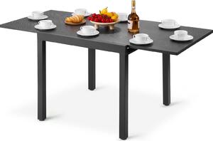VEVOR rozkadany stó ogrodowy stó balkonowy (80-160 cm) wykonany ze stali wglowej + aluminium, stó do jadalni na zewntrz patio taras ogród weranda, wodoodporny, nono 68 kg ciemnoszary