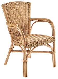 Kobolo krzesło rattanowe krzesło YORK wykonane z rattanu plecionego naturalnego brązu - z podłokietnikami krzesła do jadalni krzesła do jadalni krzesła kuchenne krzesło z podłokietnikiem