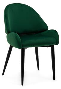 NEW HOME Krzeso BERGAMO krzeso do jadalni tapicerowane do salonu glamour - zielone - nowoczesne meble welur aksamit