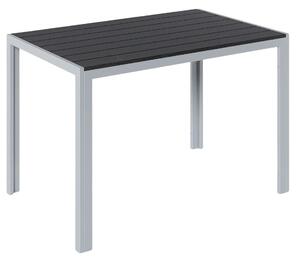 Stó ogrodowy - Stó do jadalni na zewntrz - Stó do ogrodu i na taras - Prostoktny stó aluminiowy z metalowymi listwami - 110x70x73 cm - Szary