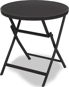 BRUBAKER Milano stolik boczny lub stó do jadalni - Szklany okrgy stó skadany jako stó ogrodowy - Ø 70 cm - Aluminium - Odporny na warunki atmosferyczne - Antracyt