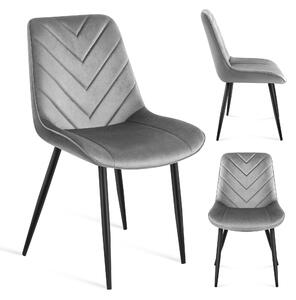 MARK ADLER Prince 3.0 | krzesa do jadalni krzesa do kuchni krzesa do salonu krzesa tapicerowane krzesa designerskie | podokietniki oparcie | aksamit | stalowe nogi | szary