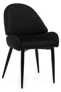 NEW HOME Krzeso BERGAMO krzeso do jadalni tapicerowane do salonu glamour - czarne - nowoczesne meble welur aksamit