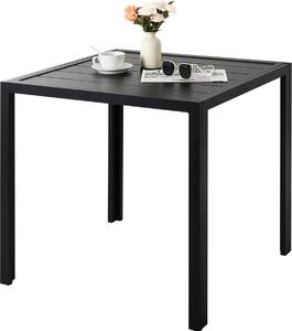 Stół ogrodowy Zyrell - Stół ogrodowy - Stół do jadalni na zewnątrz - Stół patio odporny na warunki atmosferyczne - Prostokątny stół aluminiowy - 75×75×73 cm - Do ogrodu i ogrodu z tyłu - Czarny