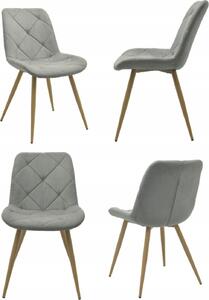Krzeso do jadalni, kuchni, salonu, OSLO, szare, tapicerowane, pikowane, komplet 4 szt