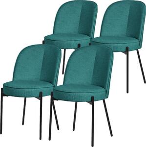 ML-Design krzesa do jadalni zestaw 4 krzese kuchennych petrol wykonane z poliestru z metalowymi nogami krzeso do salonu z oparciem tapicerowane krzesa do jadalni kuchni