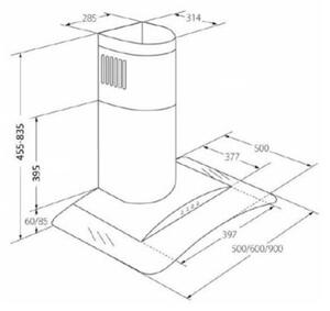Okap AKPO WK-10 Largo 60 Inox 440m3/h 64dB klasa D