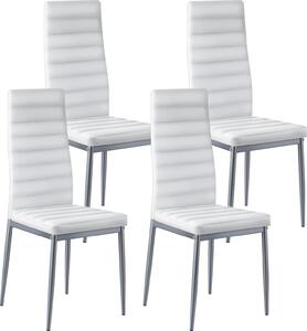 VEVOR nowoczesne krzeso do jadalni (4 szt.) eleganckie tapicerowane skórzane krzeso boczne (nono 136 kg) do stoów jadalnych, oszczdzajce miejsce krzeso do stou kuchennego z grubymi poduszkami i metalowymi nogami, biaa kawiarnia