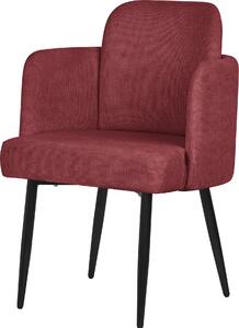 Krzeso do jadalni ML-Design z czerwon tapicerk Krzeso kuchenne z podokietnikiem i oparciem o wygldzie rattanu Krzeso tapicerowane z metalowymi nogami Ergonomiczne krzeso do salonu