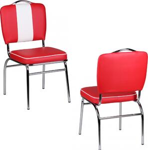 Krzeso do jadalni American Diner 50s retro czerwone biae