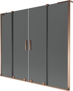 Mexen Velar L Duo parawan nawannowy 2-skrzydłowy rozsuwany 180 x 150 cm, grafit, różowe złoto - 896-180-003-42-60