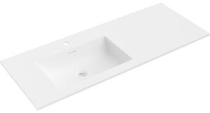 Mexen Otis umywalka wpuszczana w blat lewa 121 x 46,5 cm, biała mat - 25181201L