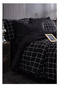 Czarna pościel dwuosobowa z prześcieradłem 4-częściowa 200x220 cm Geometric – Mila Home