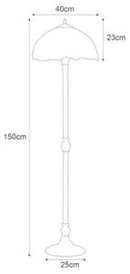 Lampa stojąca podłogowa witrażowa kwiaty i motyle 2xE27 20W BUTTERFLY K-F161386 Kaja