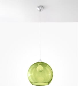 Lampa wisząca Ball - zielony, szklany klosz