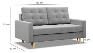 Sofa skandynawska, pikowana, NUBO, 152x92x92 cm, beÅ¼owy | TYLETEGOTU