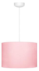 Różowa lampa wisząca Classic - bawełniany abażur, pastelowa