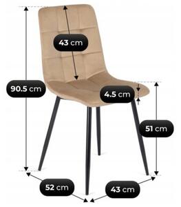 Zestaw Stół Okrągły HARRY 102-142 cm i 6 Krzeseł Tapicerowanych PERU