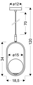 Czarna wisząca lampa w stylu glamour - M083 Z7-B39