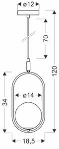 Czarna lampa wisząca z grafitowym kloszem - M083 W0-E15