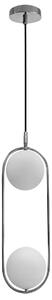Srebrna industrialna lampa wisząca z dwoma kloszami - M081 M1-D10