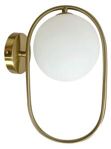 Złoty kinkiet z białym kloszem w stylu glamour M082 R5-P84