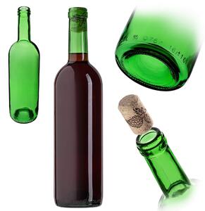 Butelka na wino Biagio 750ml zielona z korkiem aglomerowanym 1 szt
