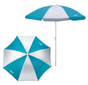 Parasol plażowy NILS CAMP NC7813 180 cm Turkusowo-biały