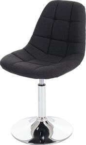 Krzesło do jadalni HWC-A60, krzesło obrotowe, retro 50s design ~ tkanina/tkanina ciemnoszara, podstawa chromowana