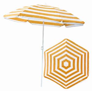 Parasol Ogrodowy Plażowy 135 cm Żółty Łamany Lekki