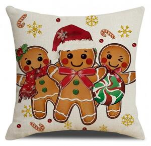 Świąteczna poszewka na poduszkę GINGERJOY 45x45 cm, beżowa