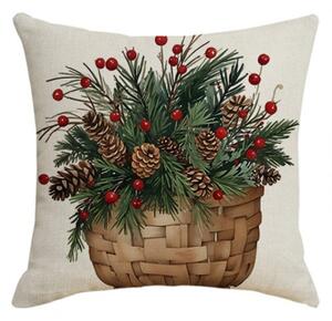 Świąteczny poszewka na poduszkę FOREST GIFT 45x45 cm, beżowy