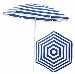 Parasol Ogrodowy Plażowy 135 cm Niebieski Łamany Lekki