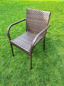 Krzesło z brązowego technorattanu do ogrodu Sottile