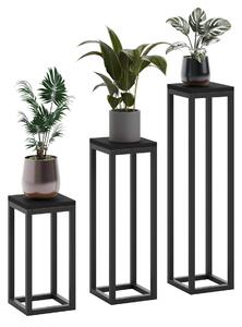 Kwietnik metalowy loft - zestaw 3 szt Czarny