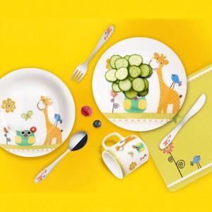 Zestaw śniadaniowy dziecięcy porcelanowy ŻYRAFA 3 el