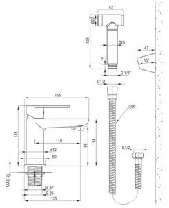 Bateria umywalkowa DEANTE Alpinia BGA 027M Chrom