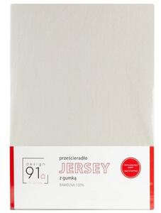 Prześcieradło EUROFIRANY Jersey D91 z gumką 90 x 200 cm Beżowy
