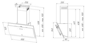 Okap AKPO WK-11 Lence 60 BiaÅy 332m3/h 70dB klasa C