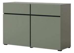 Komoda CROSS 2D2S 119cm zielona/czarna