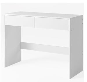 Biurko Komputerowe BiaÅe Nowoczesne Z 2 Szufladami 100x40x73,5 cm