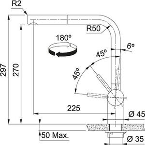Bateria kuchenna stojÄ ca FRANKE Atlas Neo pull-out z wyciÄ ganÄ wylewkÄ Czarna stal szlachetna 115.0550.427