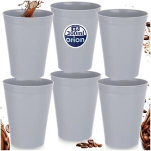 Kubki plastikowe szare SANDY 300 ML 6 szt