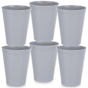 Kubki plastikowe szare SANDY 300 ML 6 szt