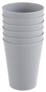 Kubki plastikowe szare SANDY 300 ML 6 szt