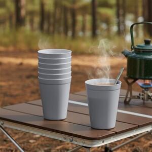Kubki plastikowe szare SANDY 300 ML 6 szt