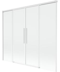 Mexen Rox parawan nawannowy 2-skrzydłowy rozsuwany 180 x 150 cm, transparent, biały - 8C9-180-002-20-00