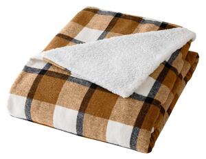Brązowy koc z materiału sherpa 125x150 cm Ecossais – douceur d'intérieur